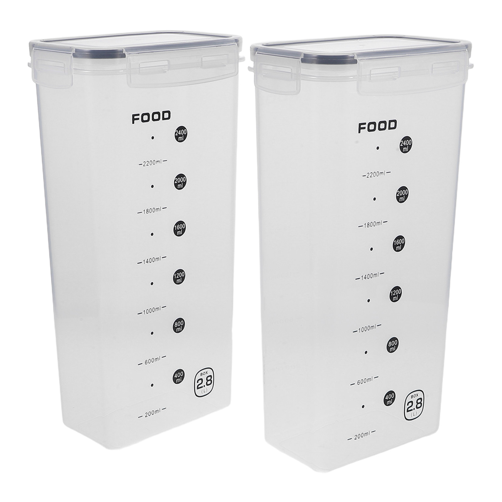 Food Storage Box - 2Pcs Clear Grain Storage Box Airtight