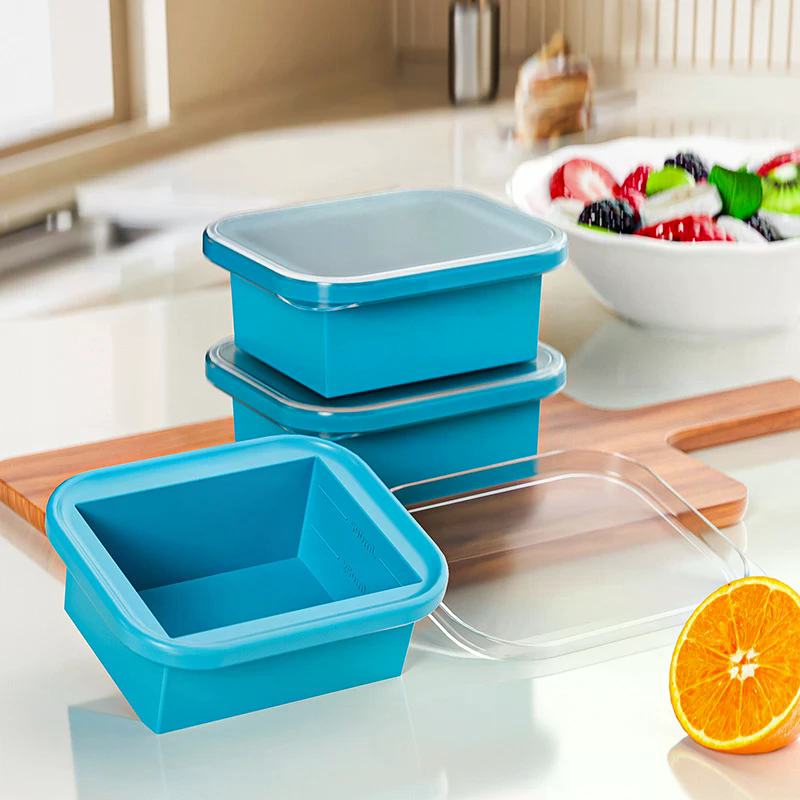 Food Storage Silicone - Silicone Freezing Tray With Plastic Lid