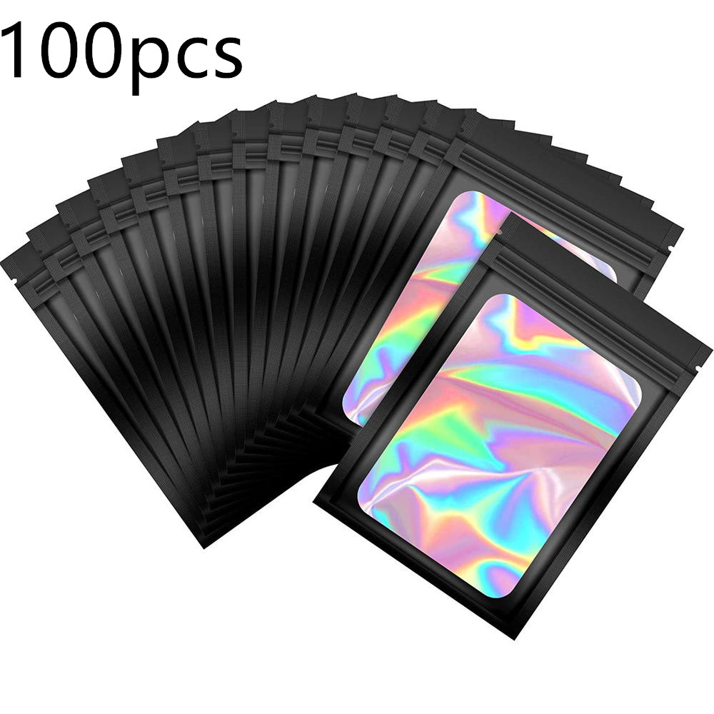 Food Storage Zip Bags - 100PCS Laser Thicken Plastic Aluminum Foil