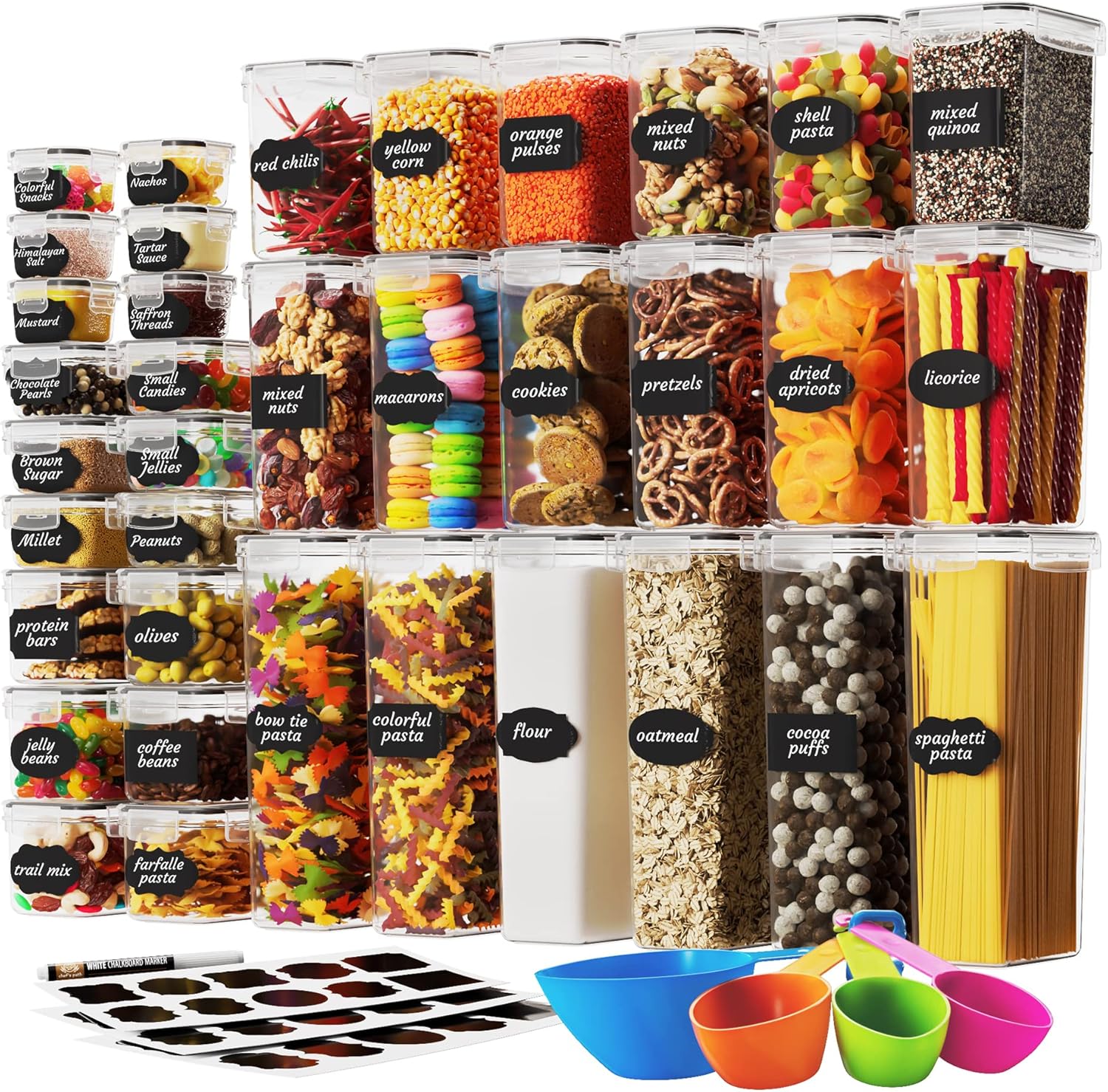 Food Storage Variety Pack - Airtight Food Storage Container Set with