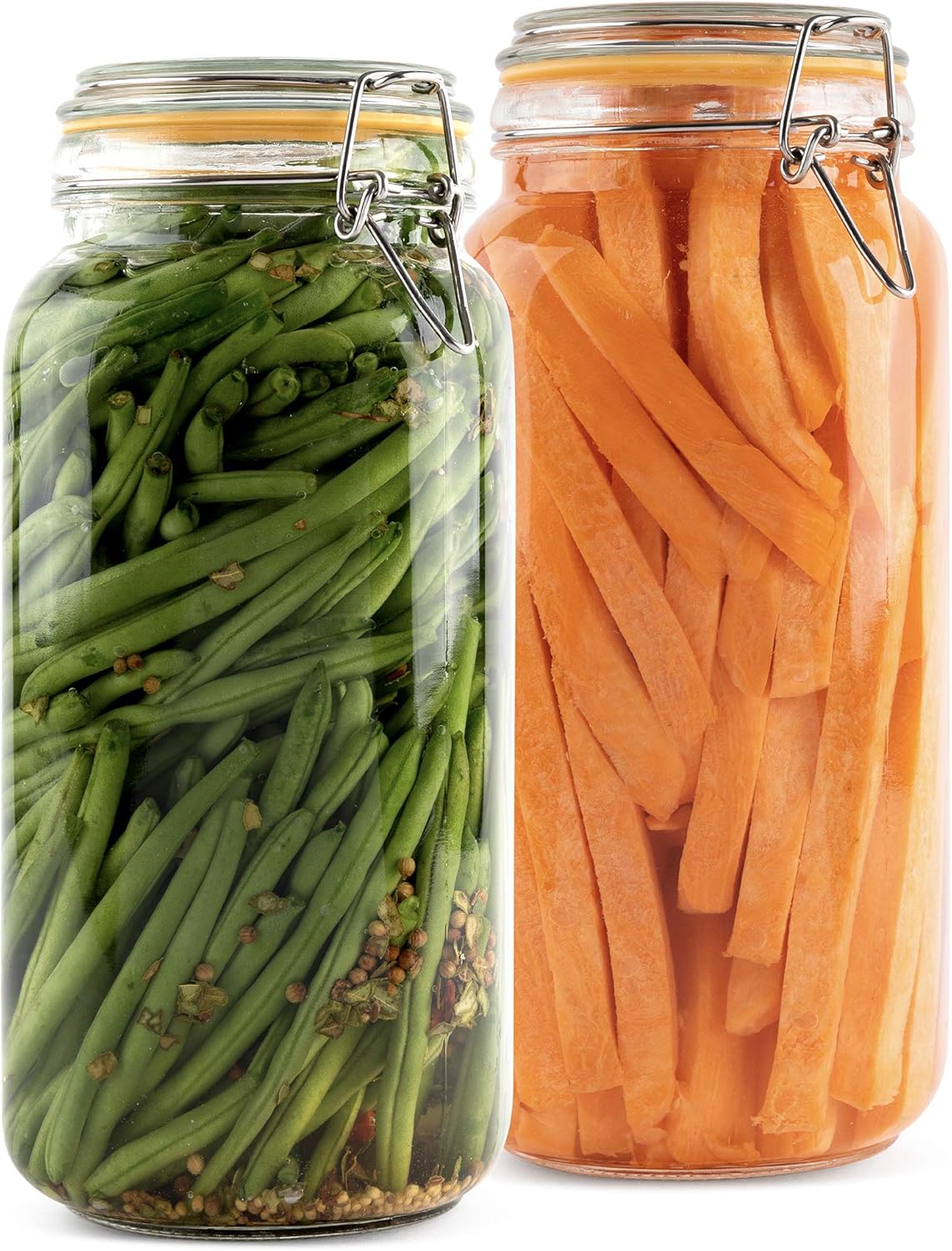 Set Food Storage - Glass Jars with Lids 67 oz