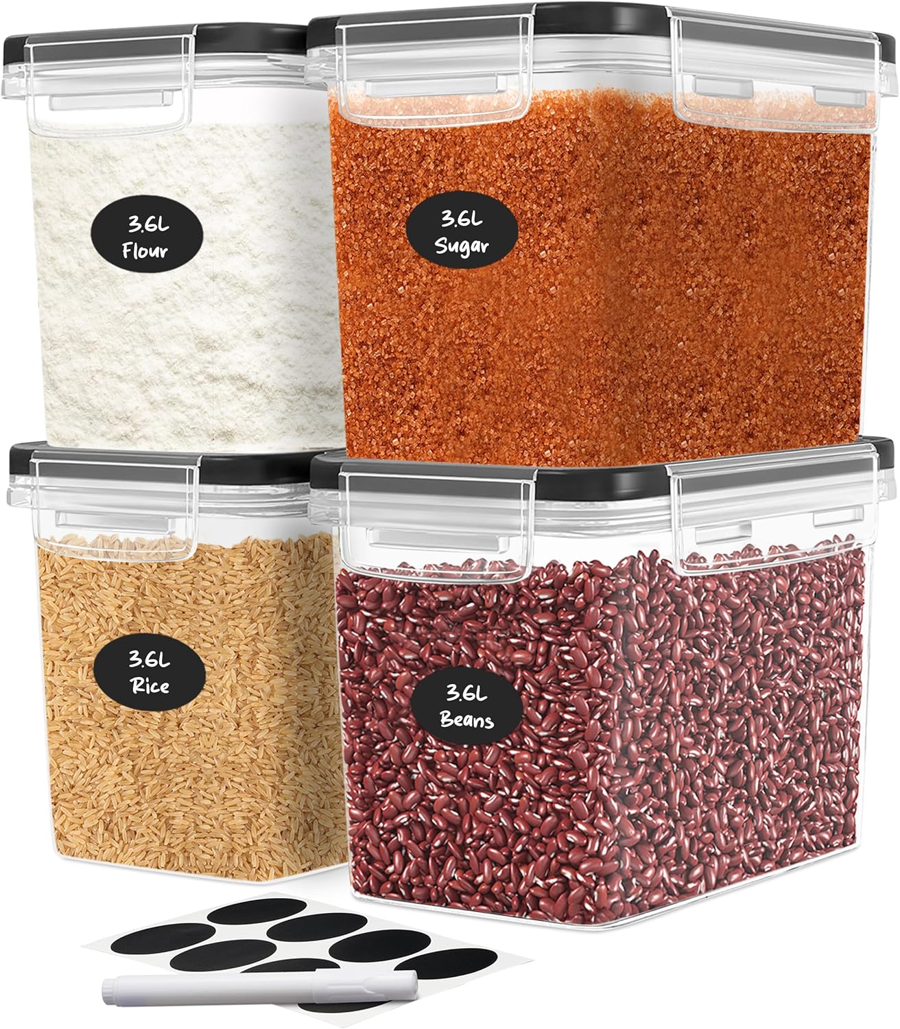 Set Food Storage - Flour Sugar Storage Containers Set of
