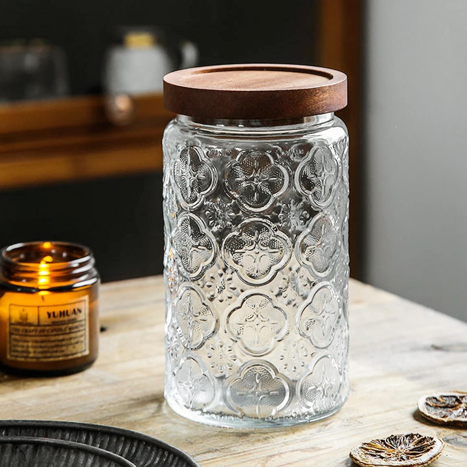 35oz/1000ml Glass Storage Jars - Food Storage Lid avaliação e preço