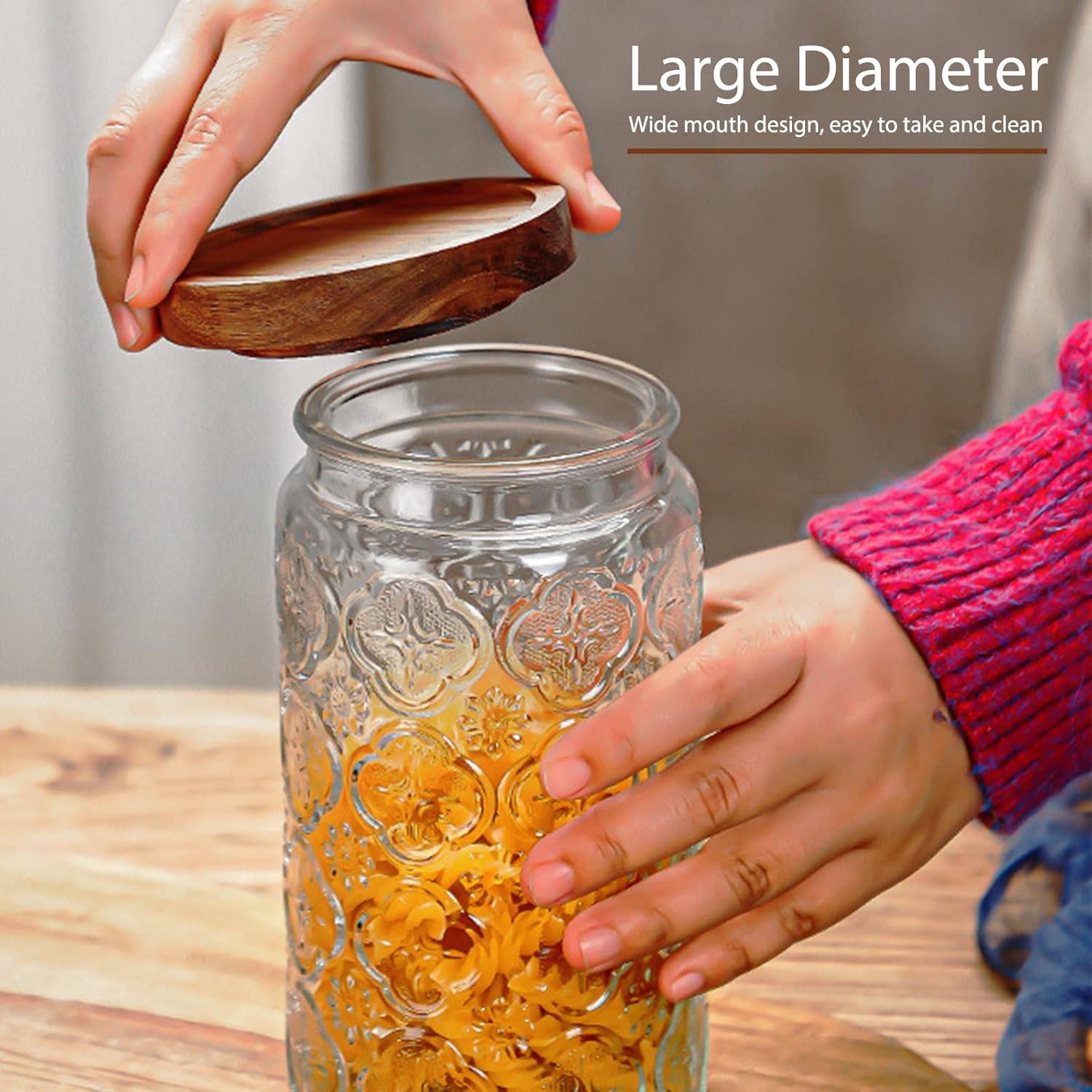 35oz/1000ml Glass Storage Jars - Food Storage Lid avaliação e preço