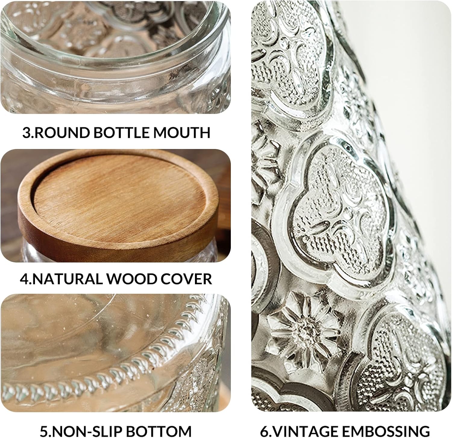 35oz/1000ml Glass Storage Jars - Food Storage Lid avaliação e preço