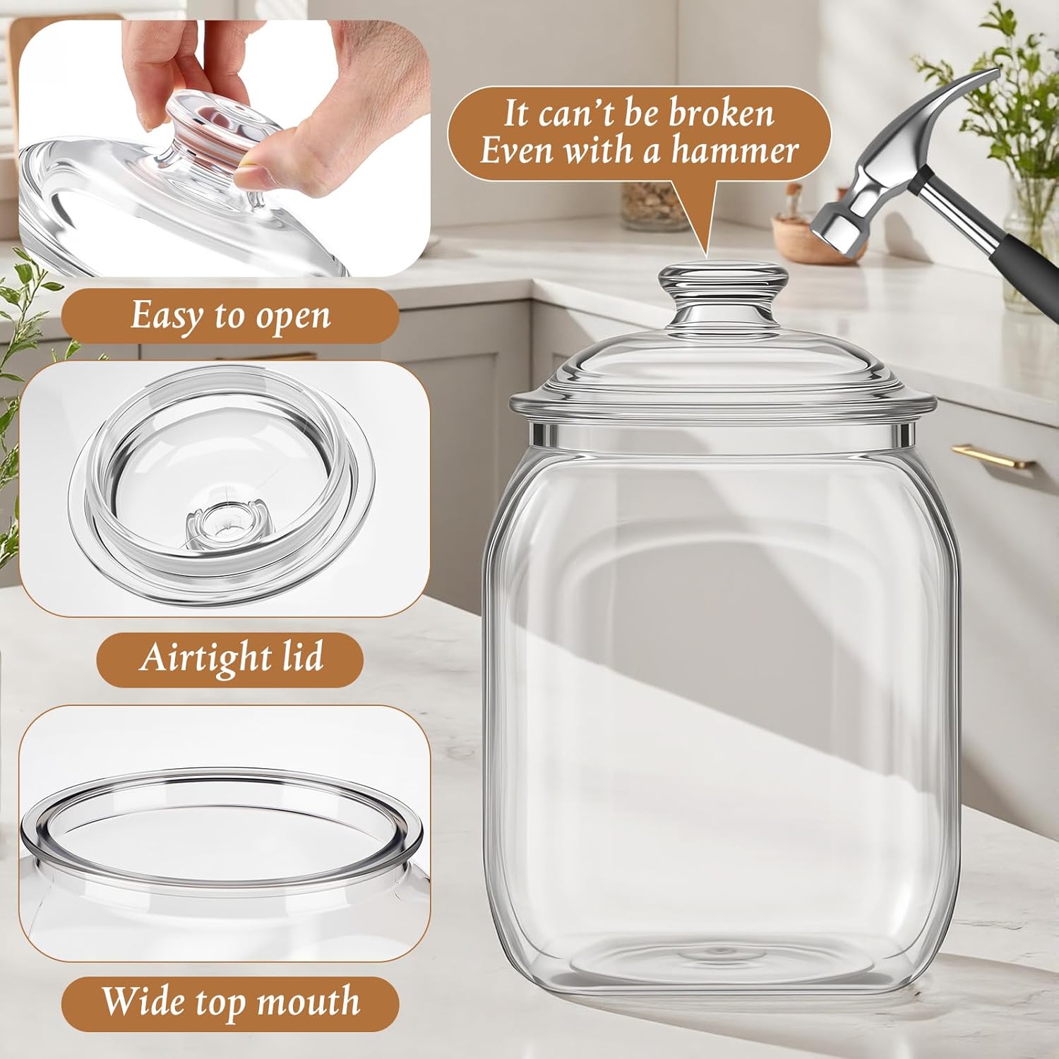 2 Pack Acrylic Cookie Candy Ja - Food Storage Lid avaliação e preço