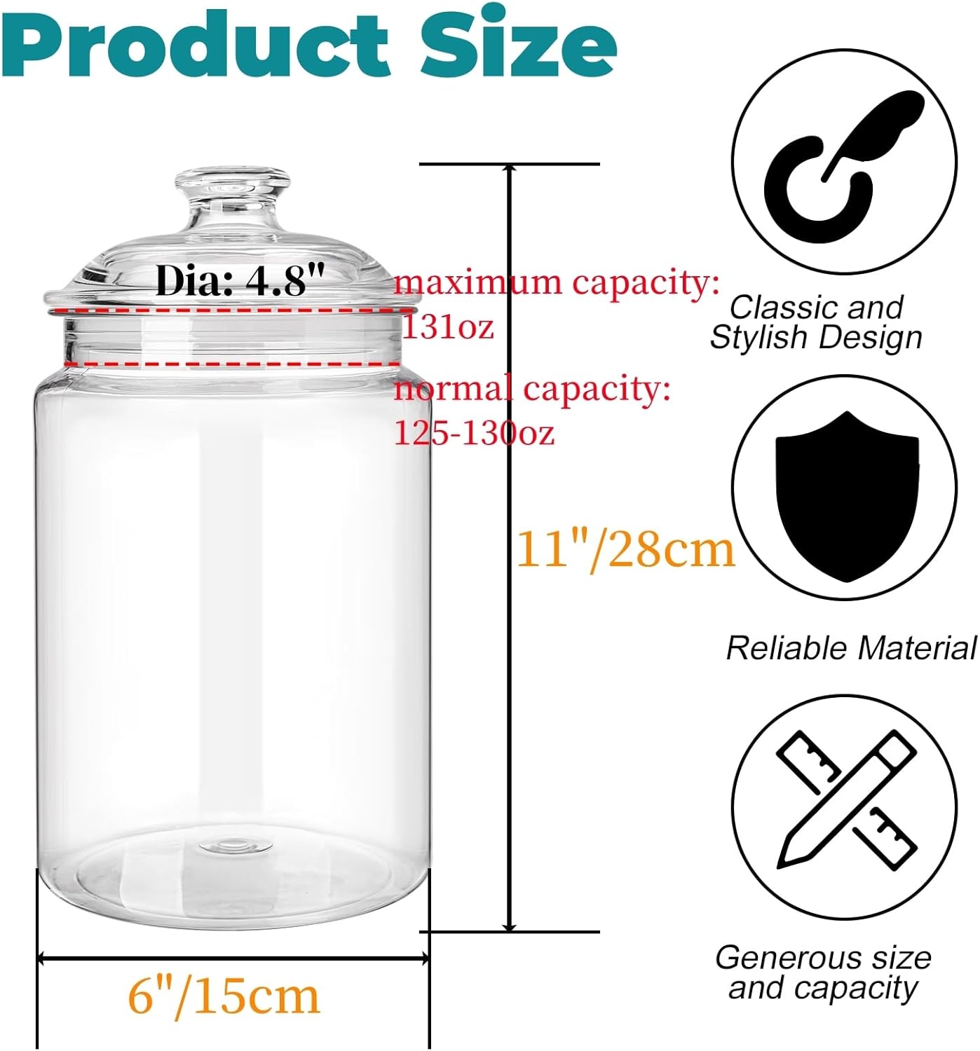 2 Pack 130 oz Large Cookie Jar - Food Storage Lid avaliação e preço