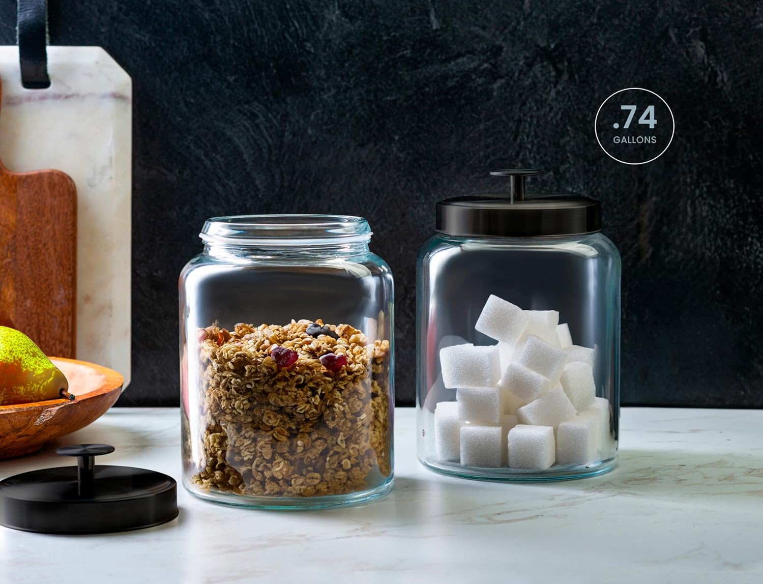 Glass Kitchen Canister Set, Fo - Set Food Storage avaliação e preço