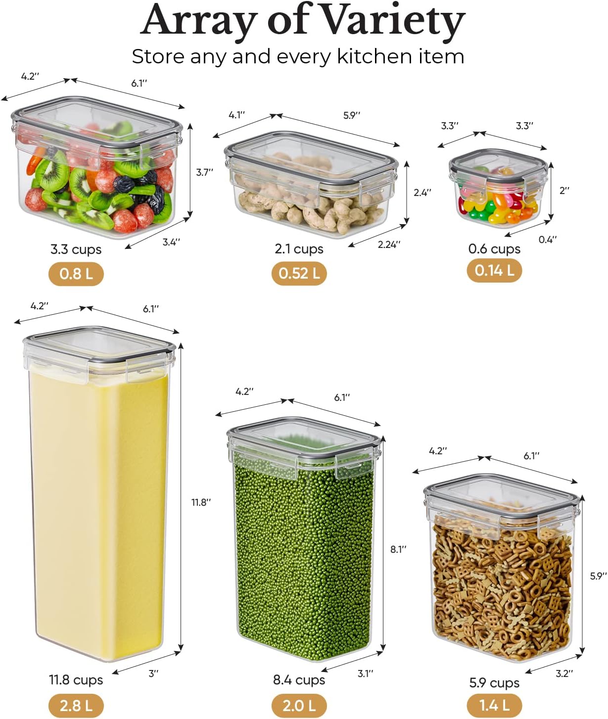 Airtight Food Storage Containe - Food Storage Variety Pack avaliação e preço