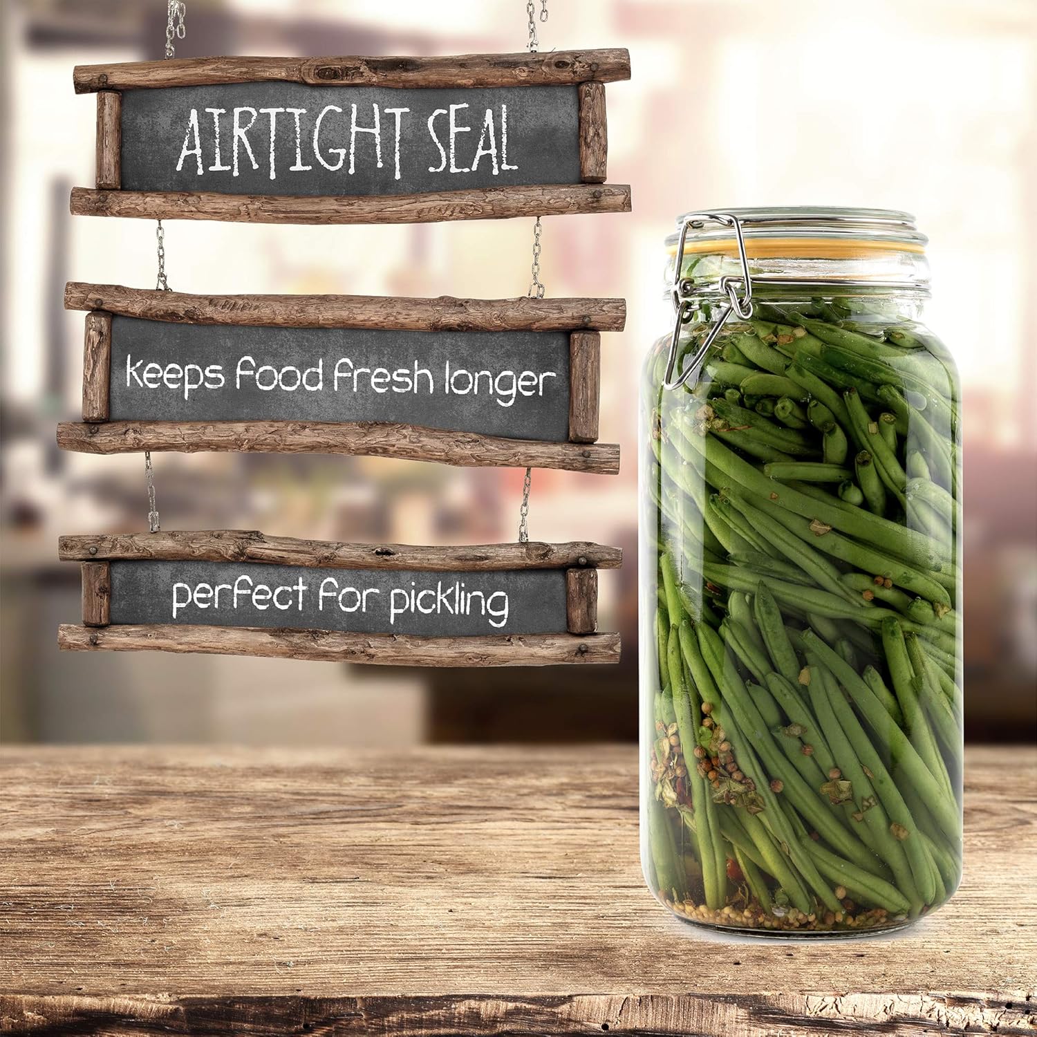 Glass Jars with Lids 67 oz Foo - Set Food Storage avaliação e preço