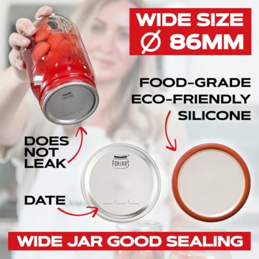 Wide Mouth Canning Lids, Creat - Food Storage Emergency avaliação e preço
