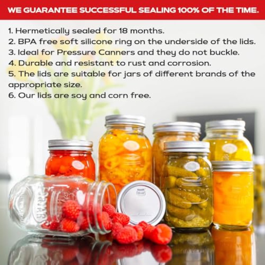 Wide Mouth Canning Lids, Creat - Food Storage Emergency avaliação e preço