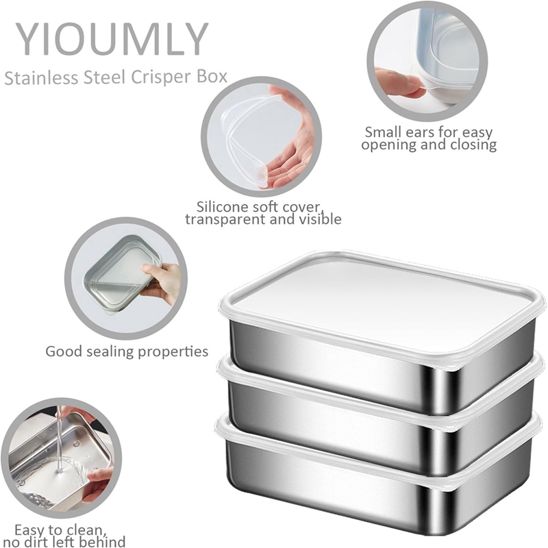 Stainless Steel Containers for - Food Storage Box avaliação e preço