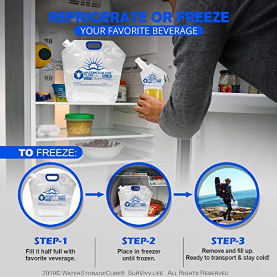 Premium Collapsible Water Cont - Food Storage Emergency avaliação e preço