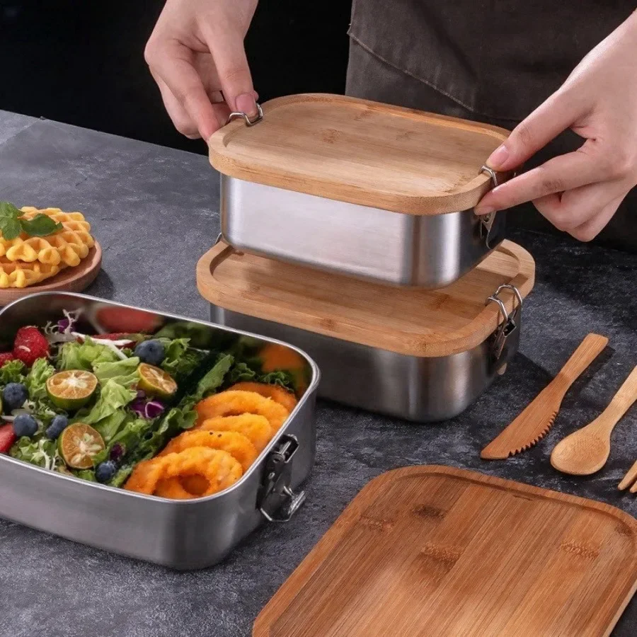 New 304 stainless steel bamboo - Food Storage Order avaliação e preço