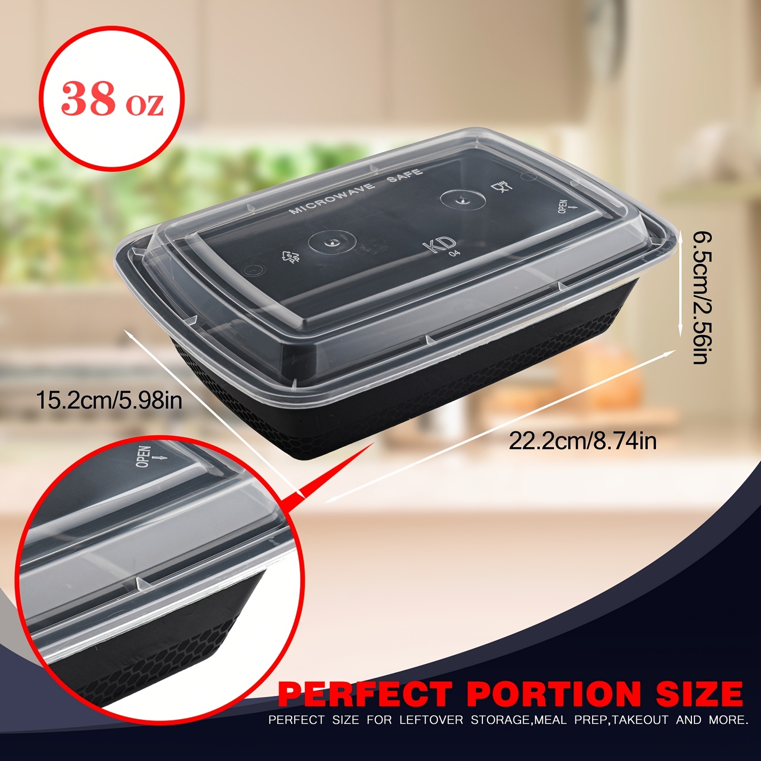 usBlack 100pcs (50 Containers  - Food Storage Box avaliação e preço
