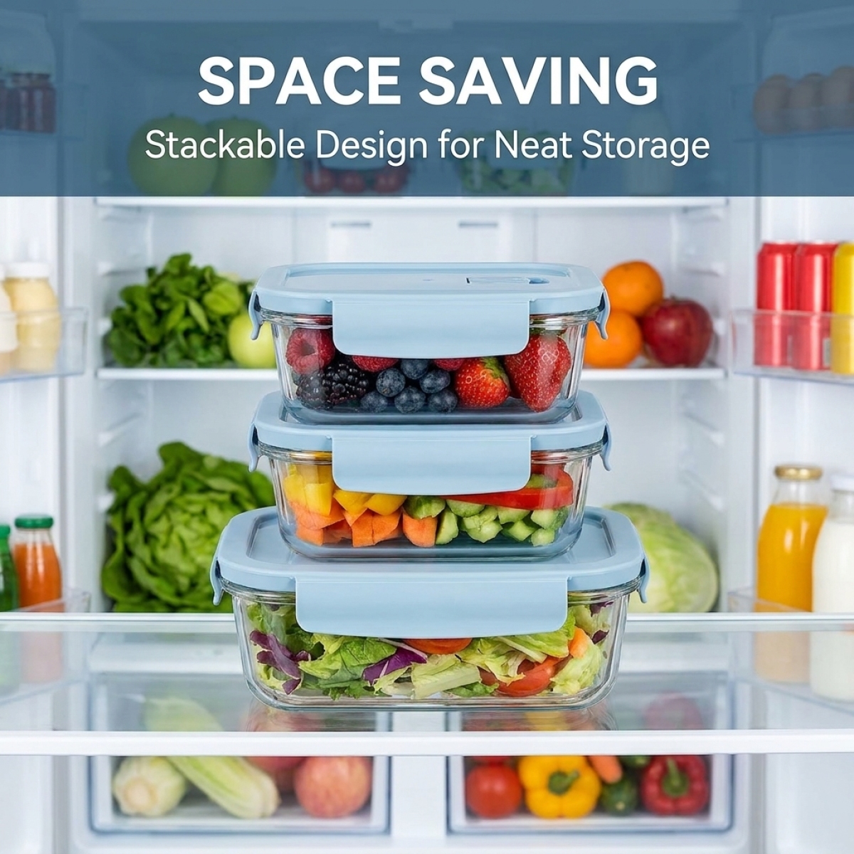 Sky Blue Glass Food Storage Co - Food Storage Silicone avaliação e preço