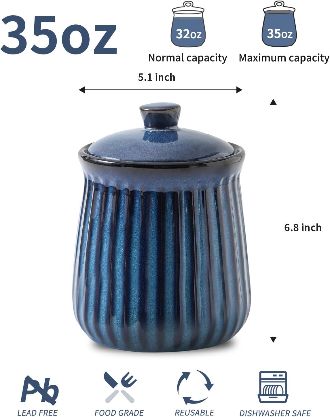 Ceramic Storage Containers, 35 - Food Storage Containers With Lids avaliação e preço