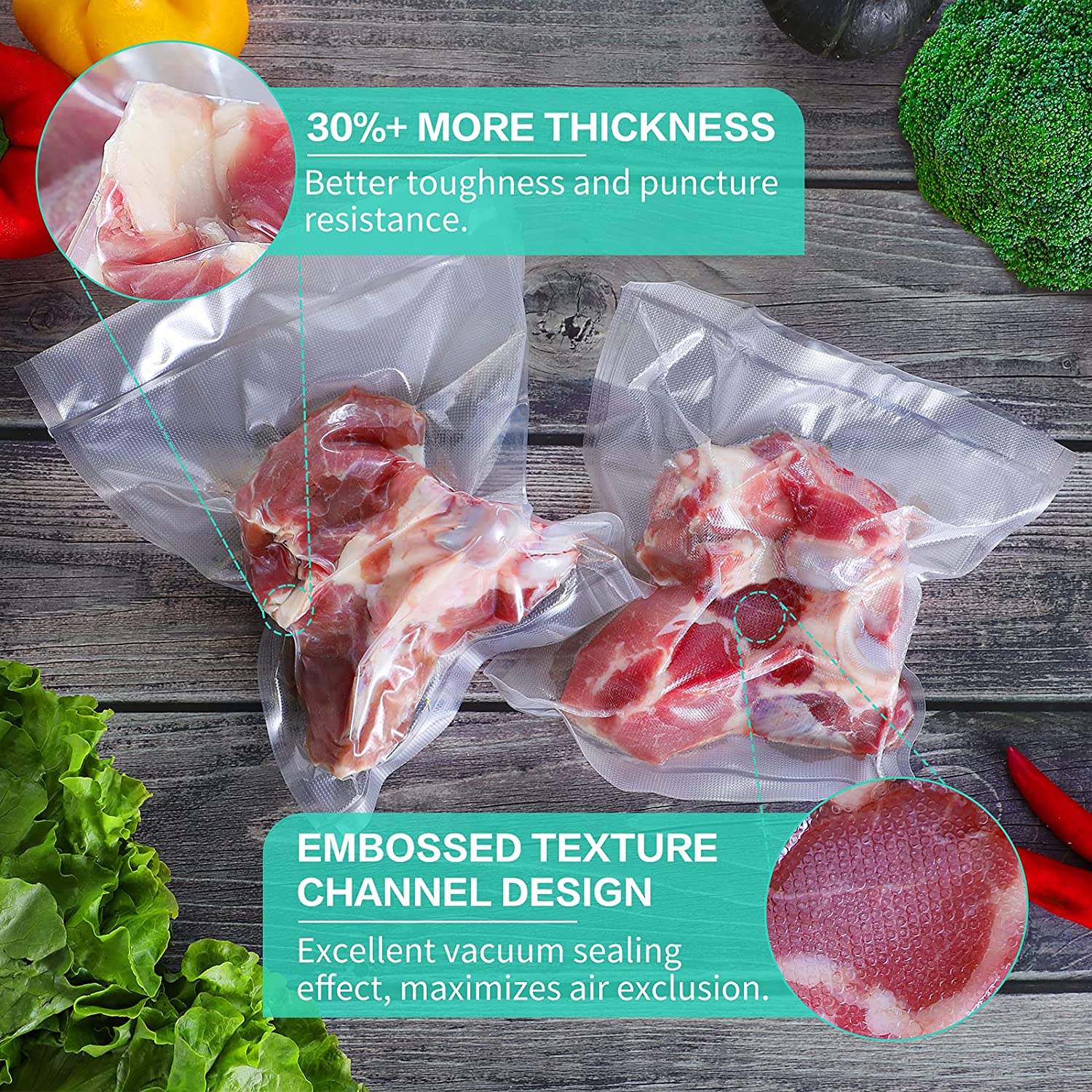Kitchen Bags For Vacuum Food V - Food Storage Zip Bags avaliação e preço