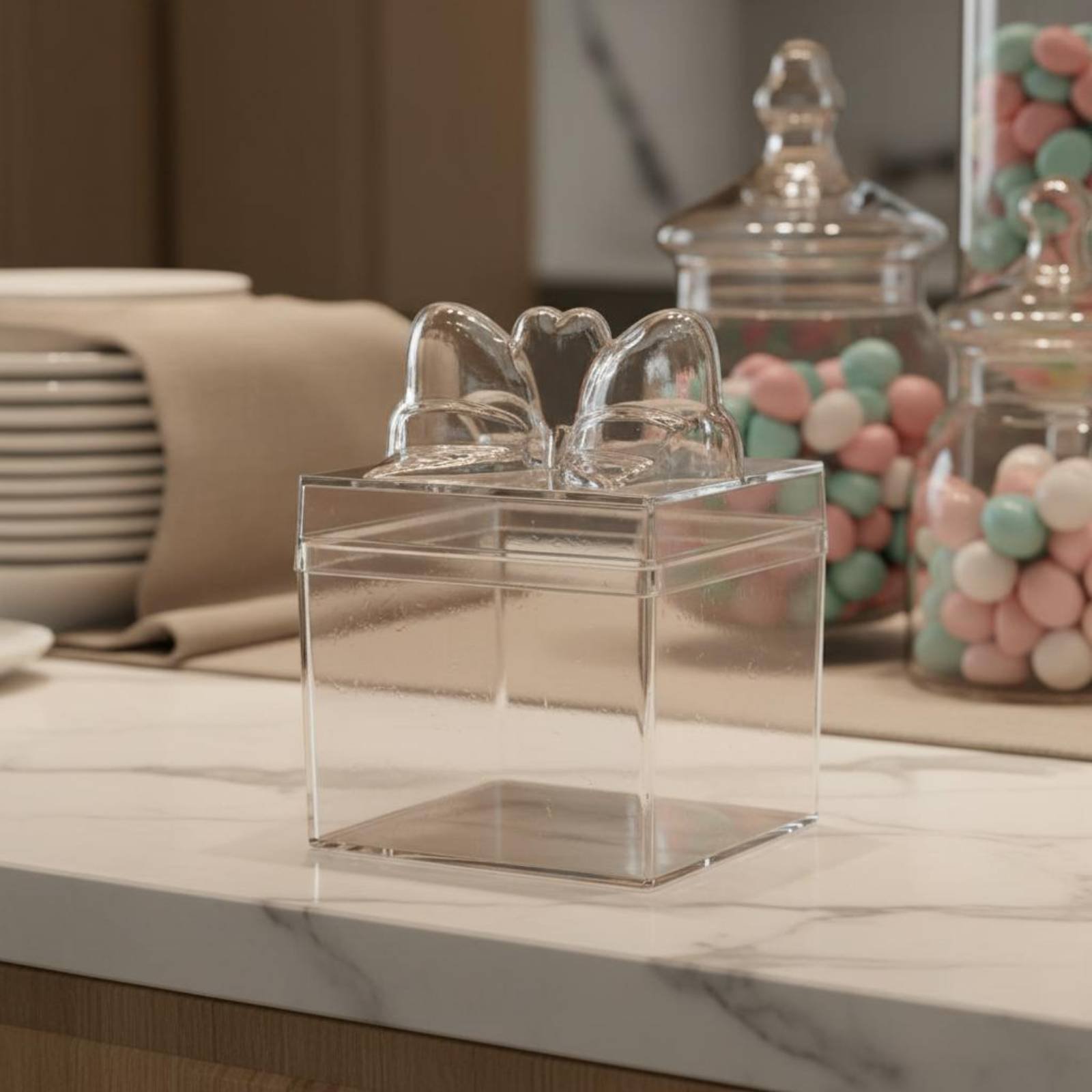 Clear Plastic Candy Box with R - Food Storage Box avaliação e preço