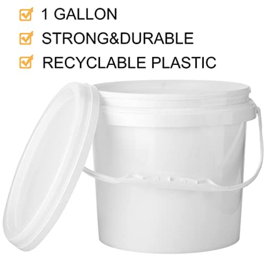 10 Pack White Plastic Bucket w - Food Storage Containers With Lids avaliação e preço