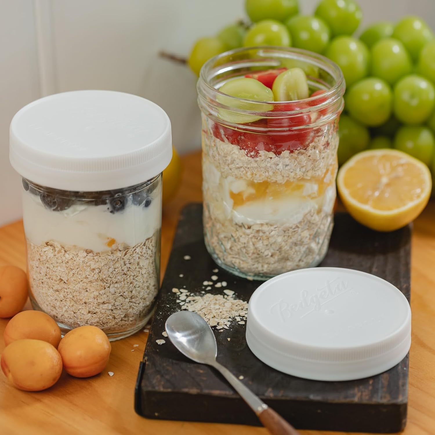 12 Pack 16 oz Wide Mouth Clear - Food Storage Lid avaliação e preço