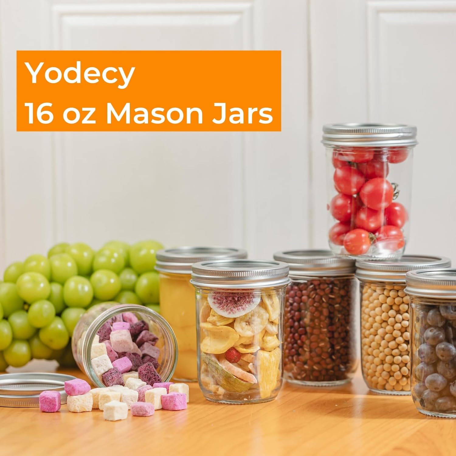 12 Pack 16 oz Wide Mouth Clear - Food Storage Lid avaliação e preço