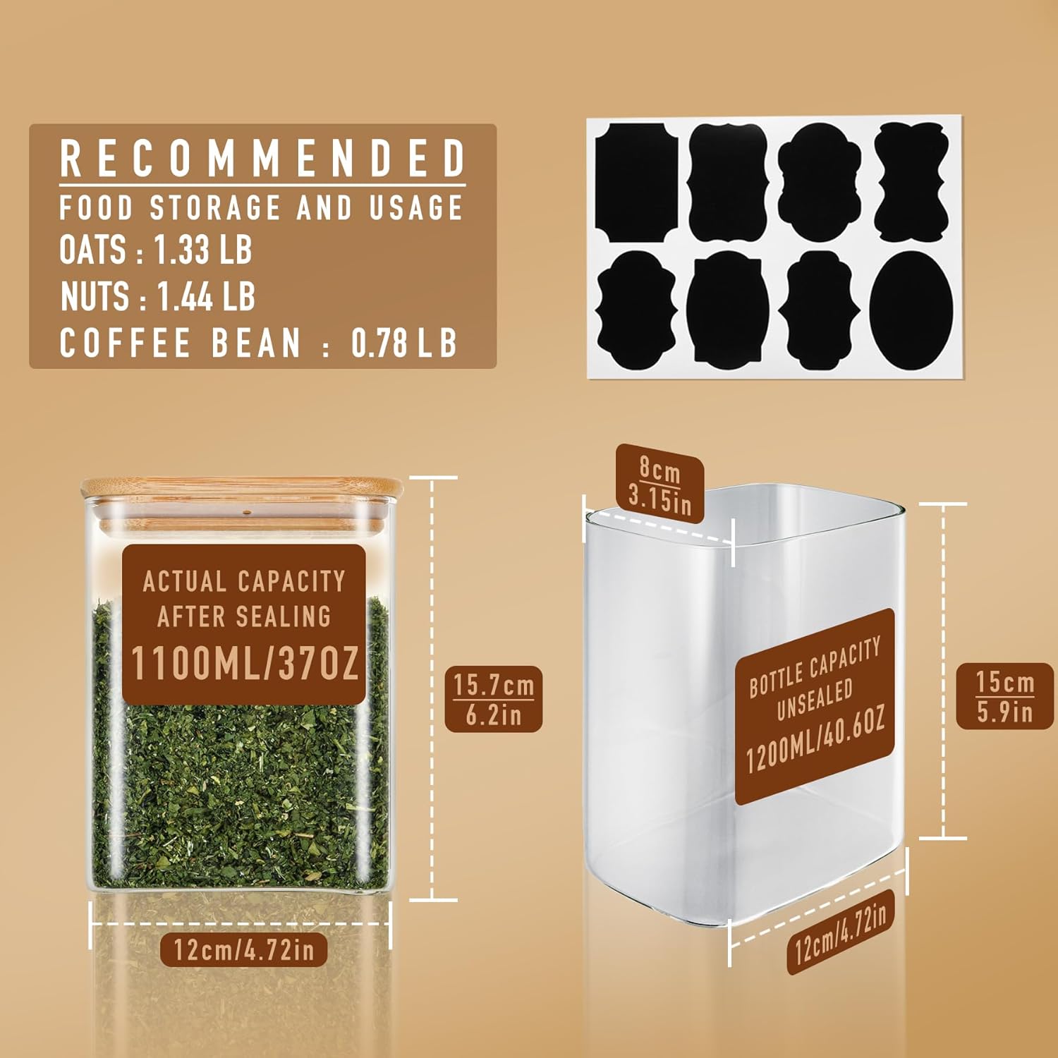 37oz Rectangle Airtight Glass  - Set Food Storage avaliação e preço