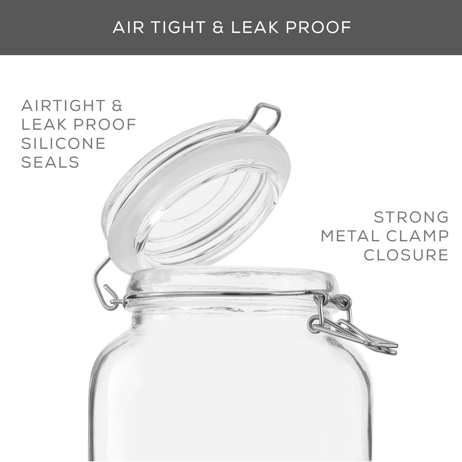 Airtight Glass Jars with Lids  - Food Storage Silicone avaliação e preço