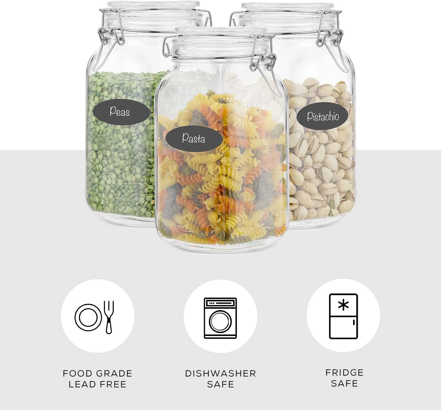 Airtight Glass Jars with Lids  - Food Storage Silicone avaliação e preço
