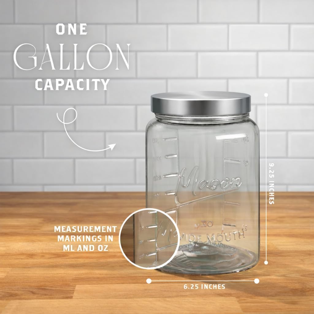 Extra Large    Jar - 1 Gallon  - Food Storage Containers With Lids avaliação e preço