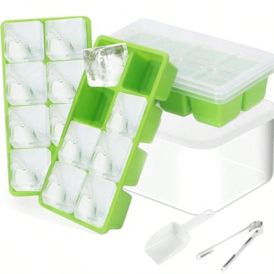 Ice Trays For Freezer With Lid - Food Storage Silicone avaliação e preço