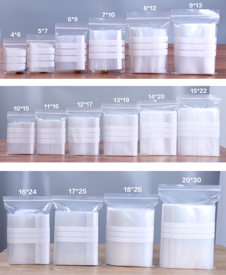 200PCS PE Clear Plastic Writin - Food Storage Zip Bags avaliação e preço