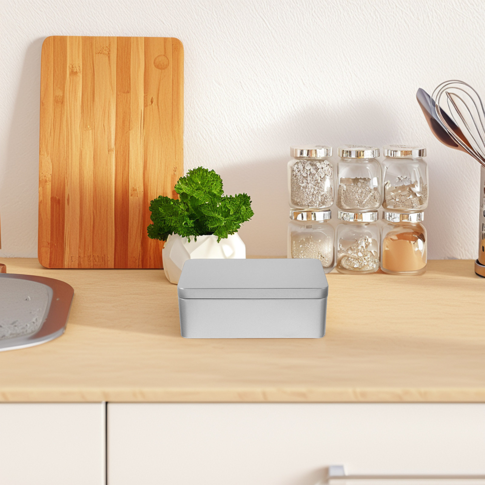 Spacious Rectangular Silver Ti - Food Storage Lid avaliação e preço