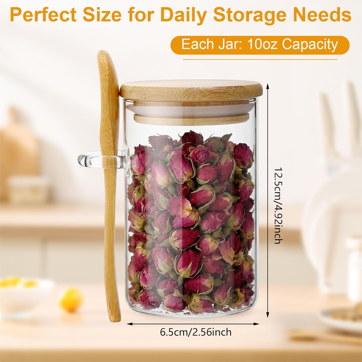 10 Pack Glass Jars with Bamboo - Set Food Storage avaliação e preço