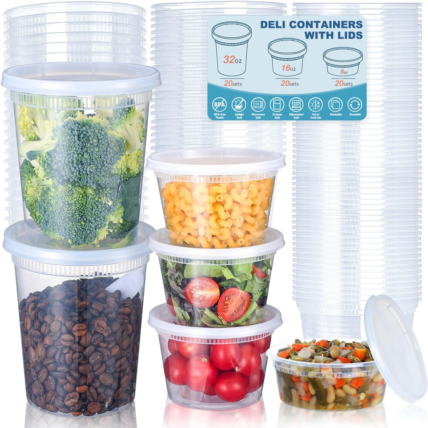 24pcs Deli Food Storage Contai - Food Storage Order avaliação e preço