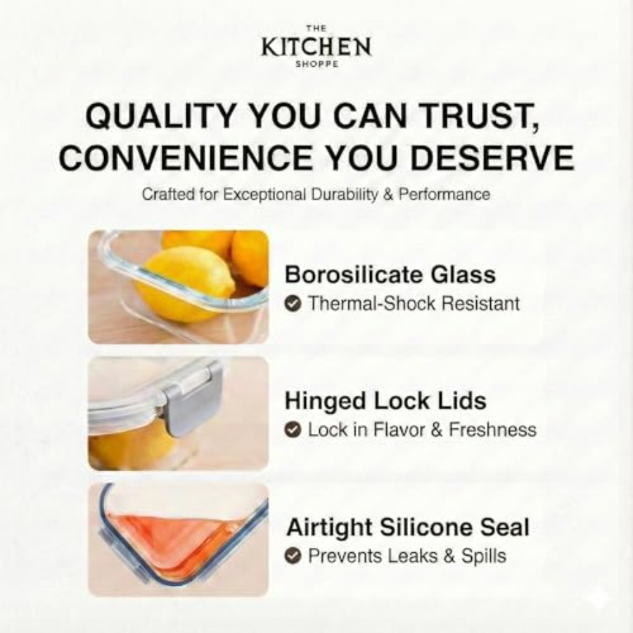 KITCHEN SHOPPE 24pc Borosilica - Food Storage Containers With Lids avaliação e preço
