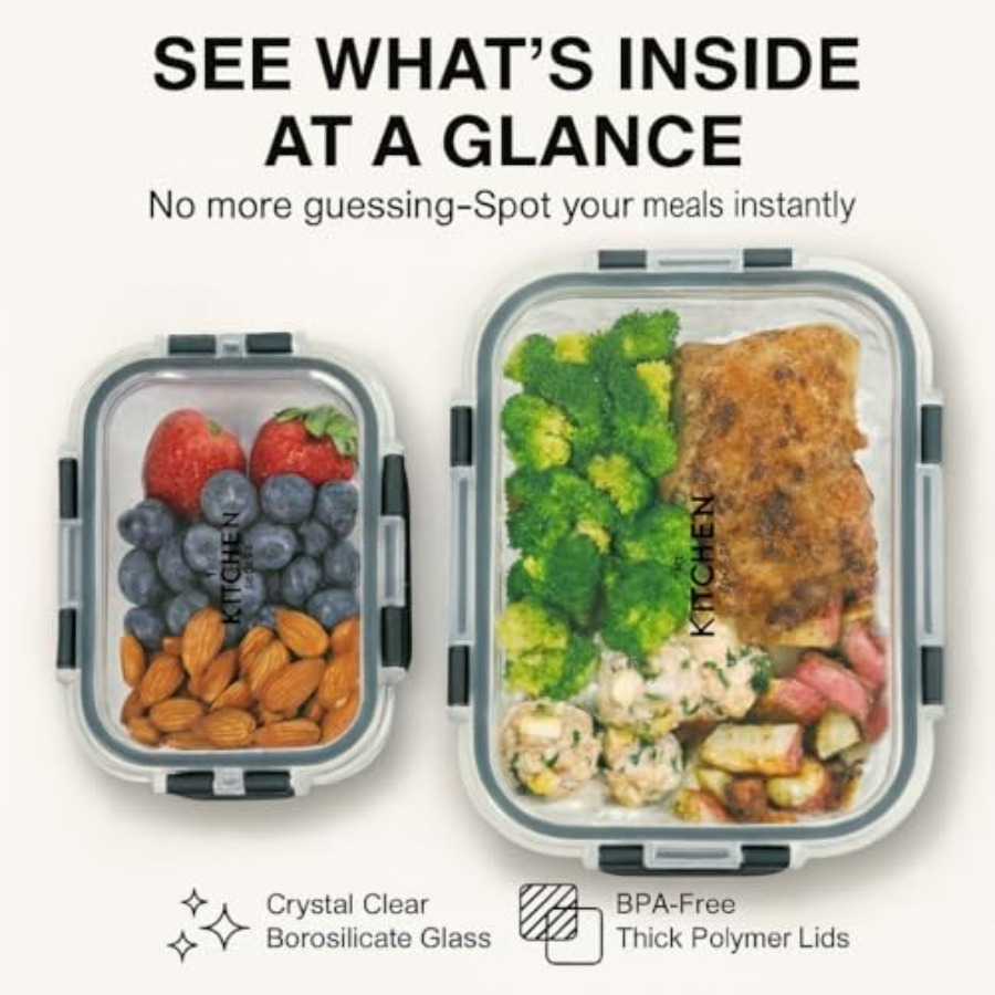 KITCHEN SHOPPE 24pc Borosilica - Food Storage Containers With Lids avaliação e preço