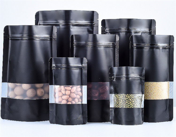 100PCS Stand-up Matte Black Al - Food Storage Zip Bags avaliação e preço