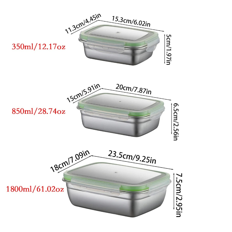 304 Stainless Steel Lunch Box  - Food Storage Silicone avaliação e preço