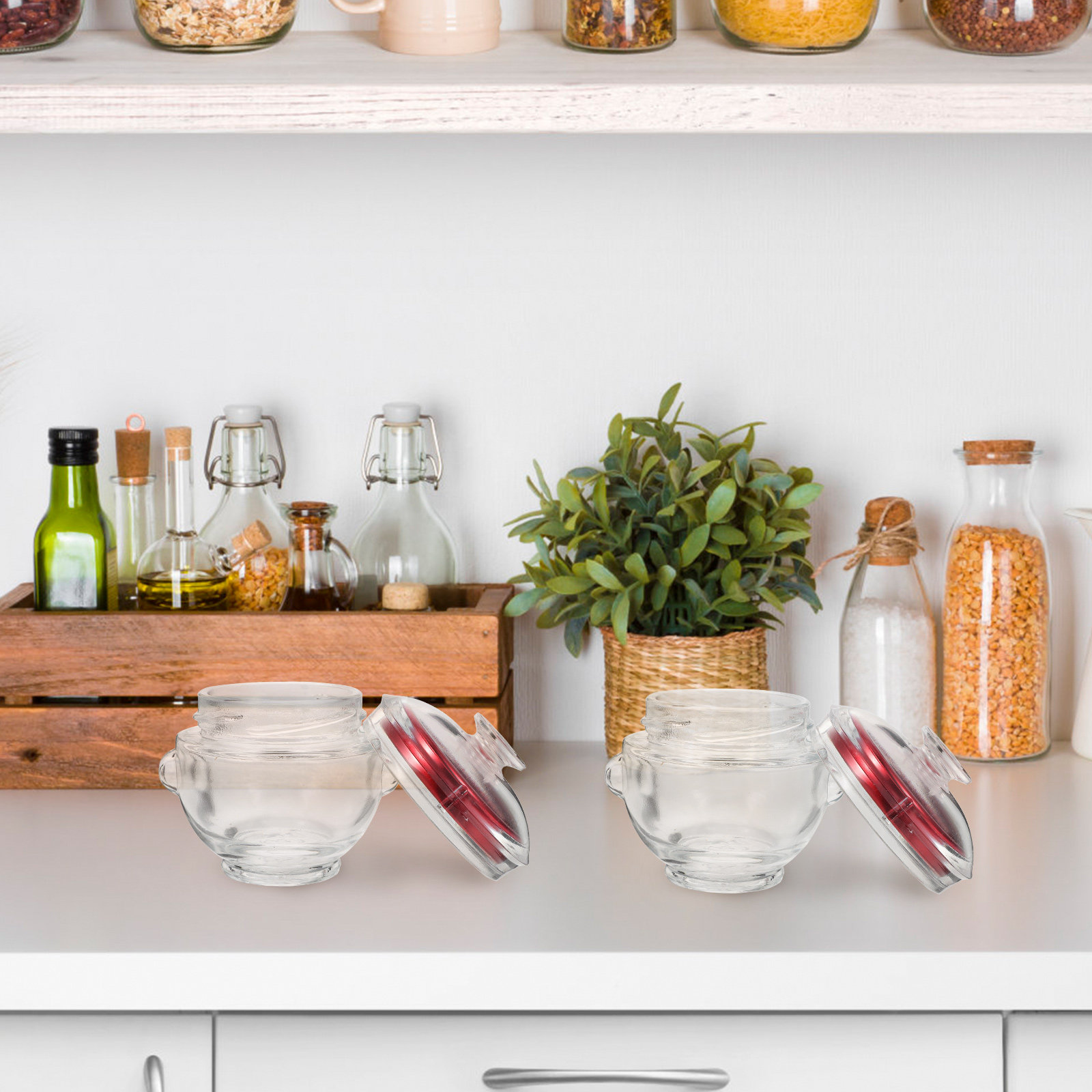 4Pcs Glass Cubilose Bottles Se - Food Storage Containers With Lids avaliação e preço