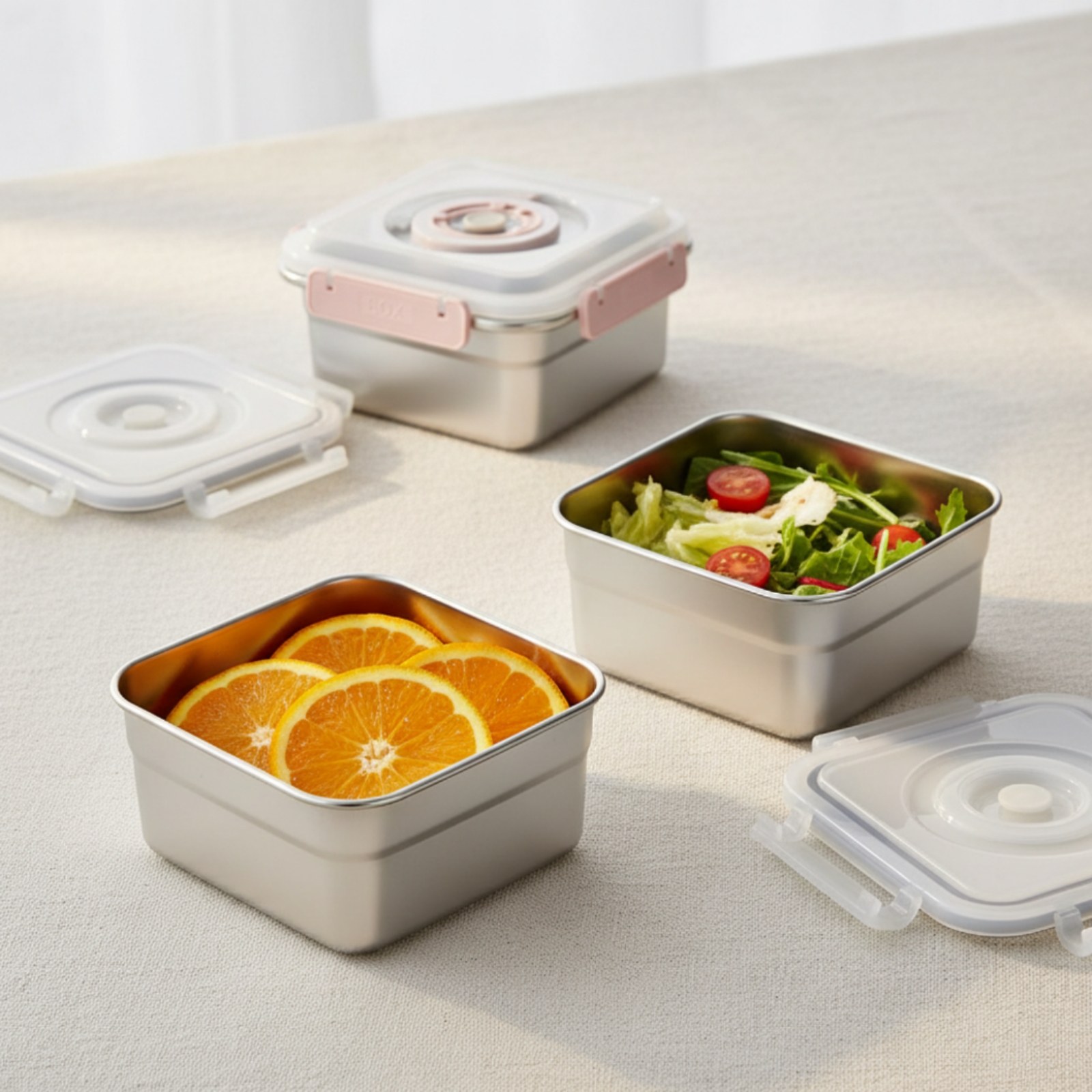 3 Pieces Stainless Steel Food  - Food Storage Box avaliação e preço