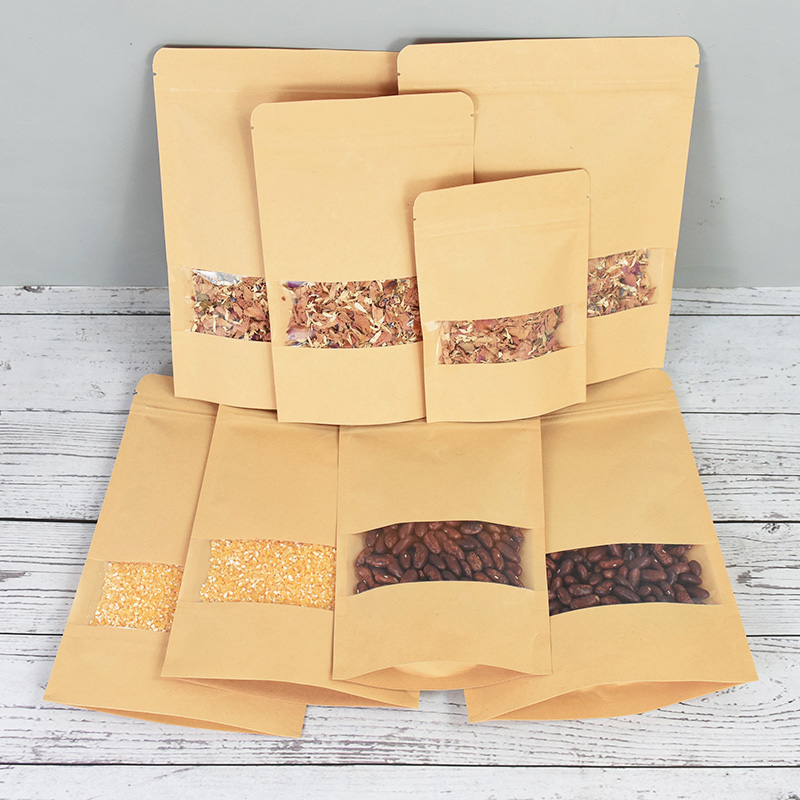 20/50pcs Kraft Paper Zip Lock  - Food Storage Zip Bags avaliação e preço