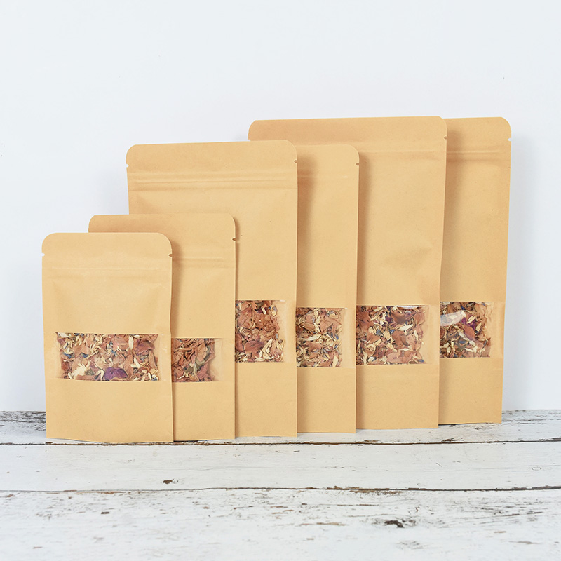 20/50pcs Kraft Paper Zip Lock  - Food Storage Zip Bags avaliação e preço