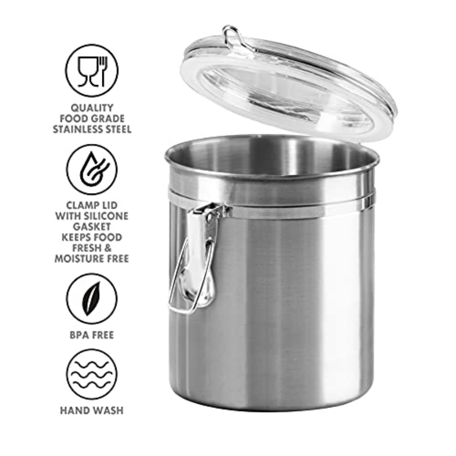 Set of 4 Stainless Steel Kitch - Set Food Storage avaliação e preço