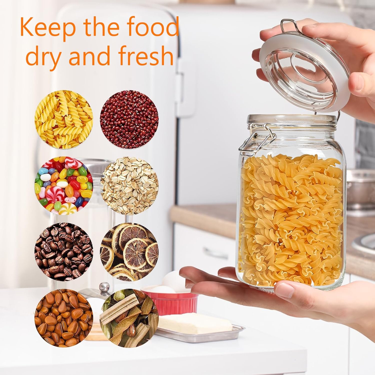 Clear Food Storage Jars 50oz S - Set Food Storage avaliação e preço