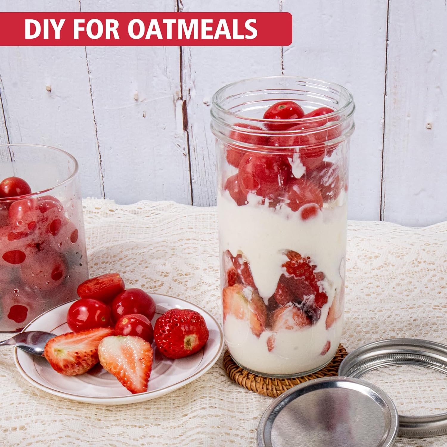 Jars Wide Mouth 6 Pack, 24oz G - Food Storage Lid avaliação e preço