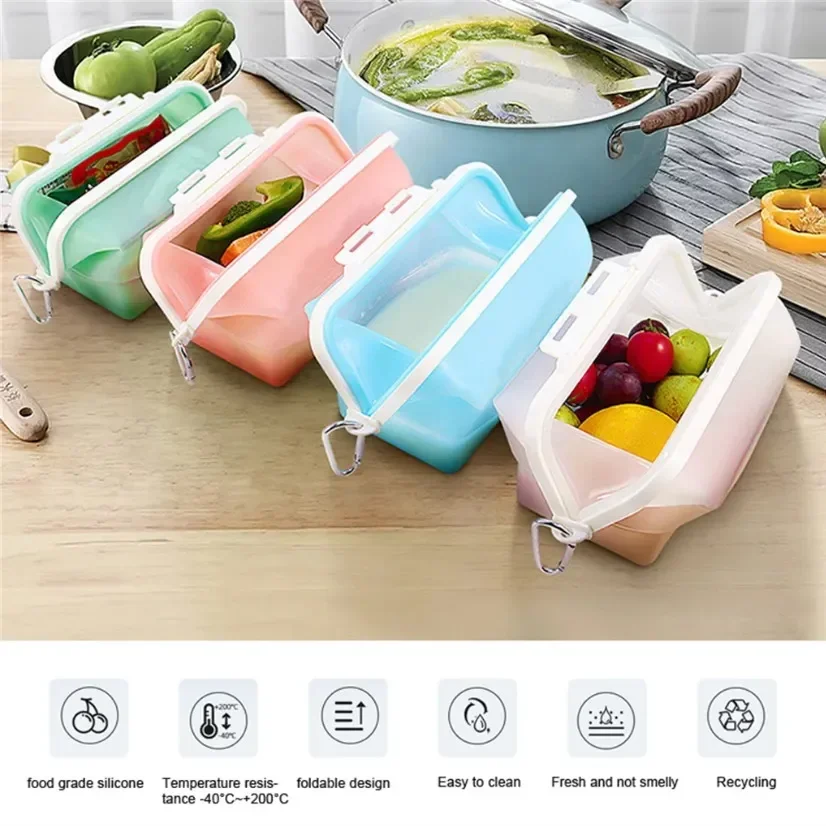 Silicone Travel Premium Reusab - Food Storage Silicone avaliação e preço
