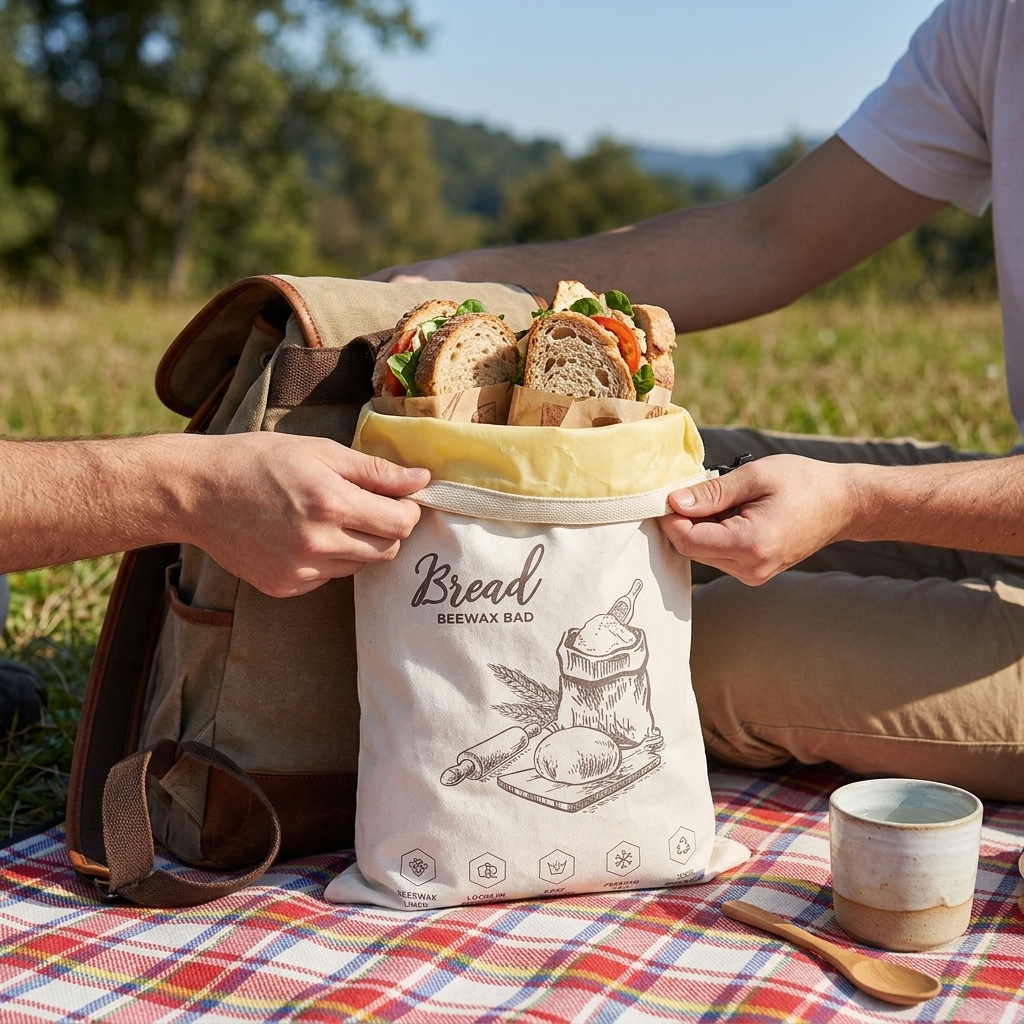 Reusable Beeswax Bread Bag wit - Food Storage Zip Bags avaliação e preço