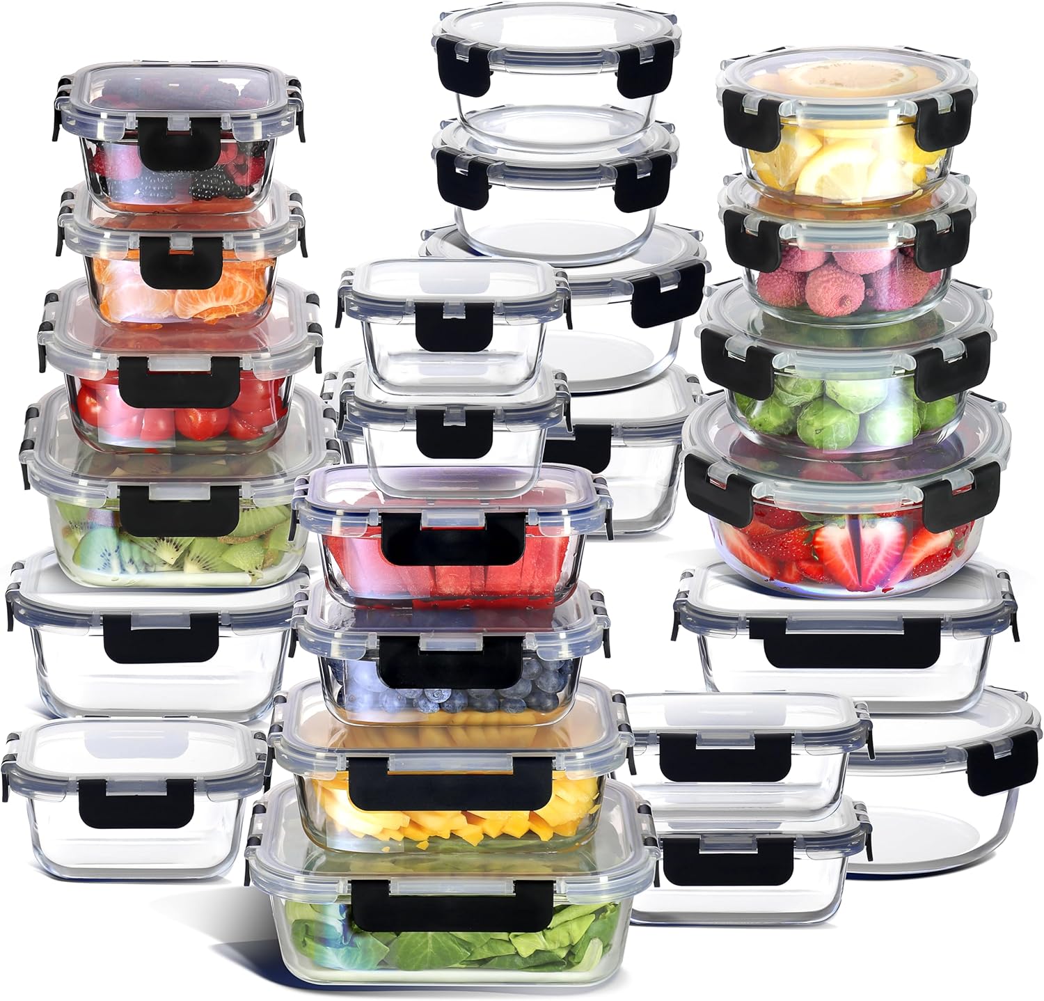 48-Piece Glass Food Storage Co - Food Storage Containers With Lids avaliação e preço